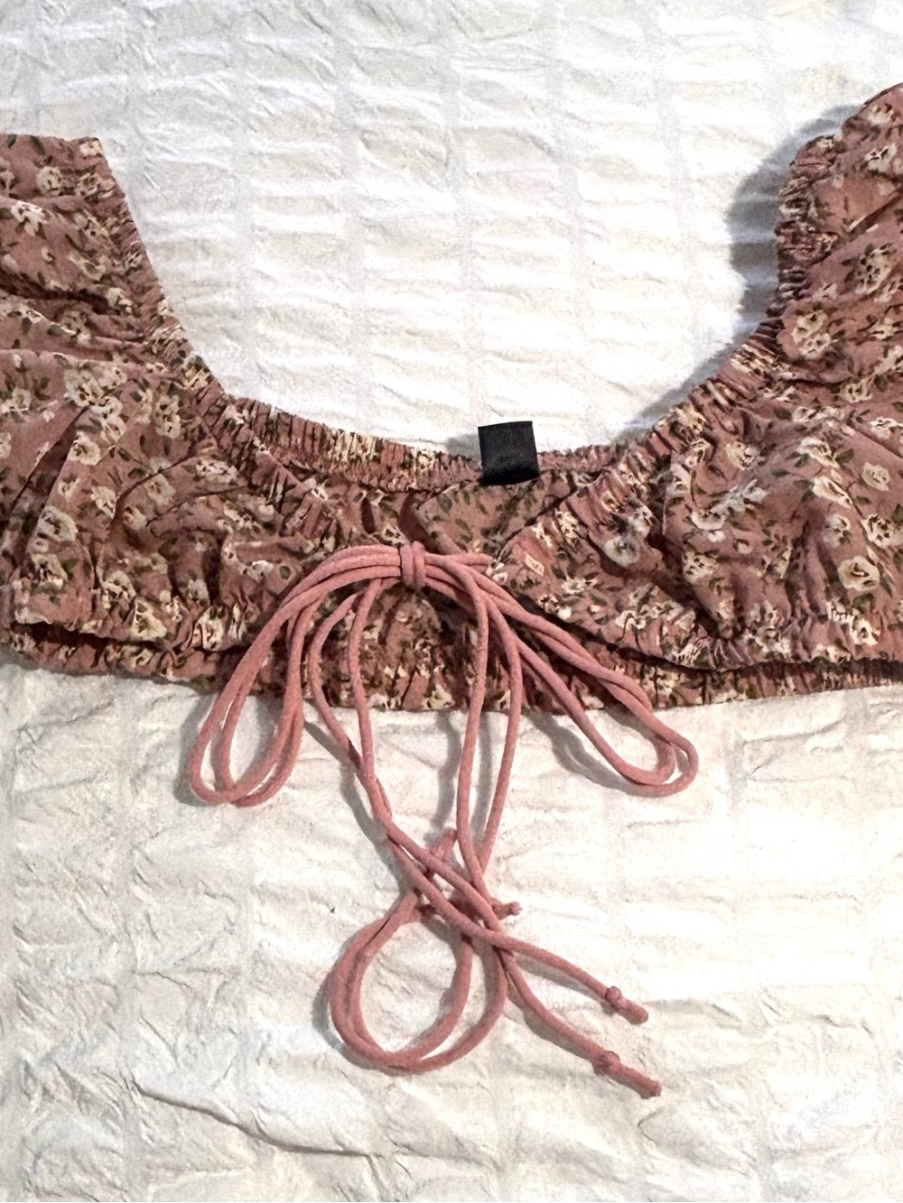 SHEIN Floral Off Shoulder Crop Top Blouse Pink XS